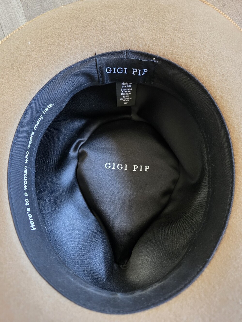 GIGI PIP WESTERN WOOL HAT Classic Brown Wool Felt Fedora coastal Cowgirl Rodeo - Picture 10 of 16